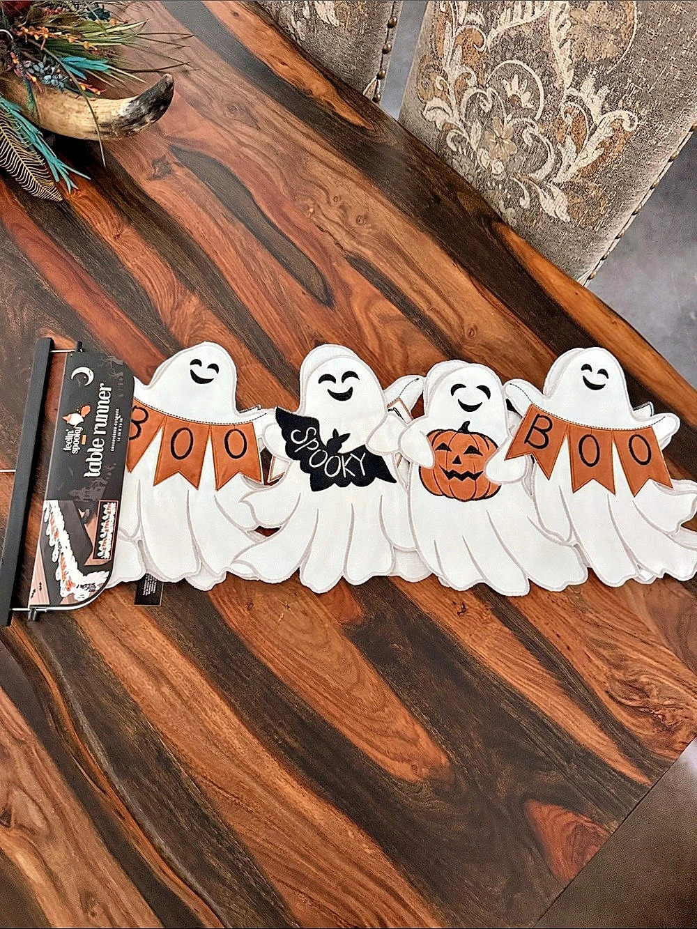 EnVogue Feelin' Spooky Embroidered Cutwork Table Runner Embroidered Halloween